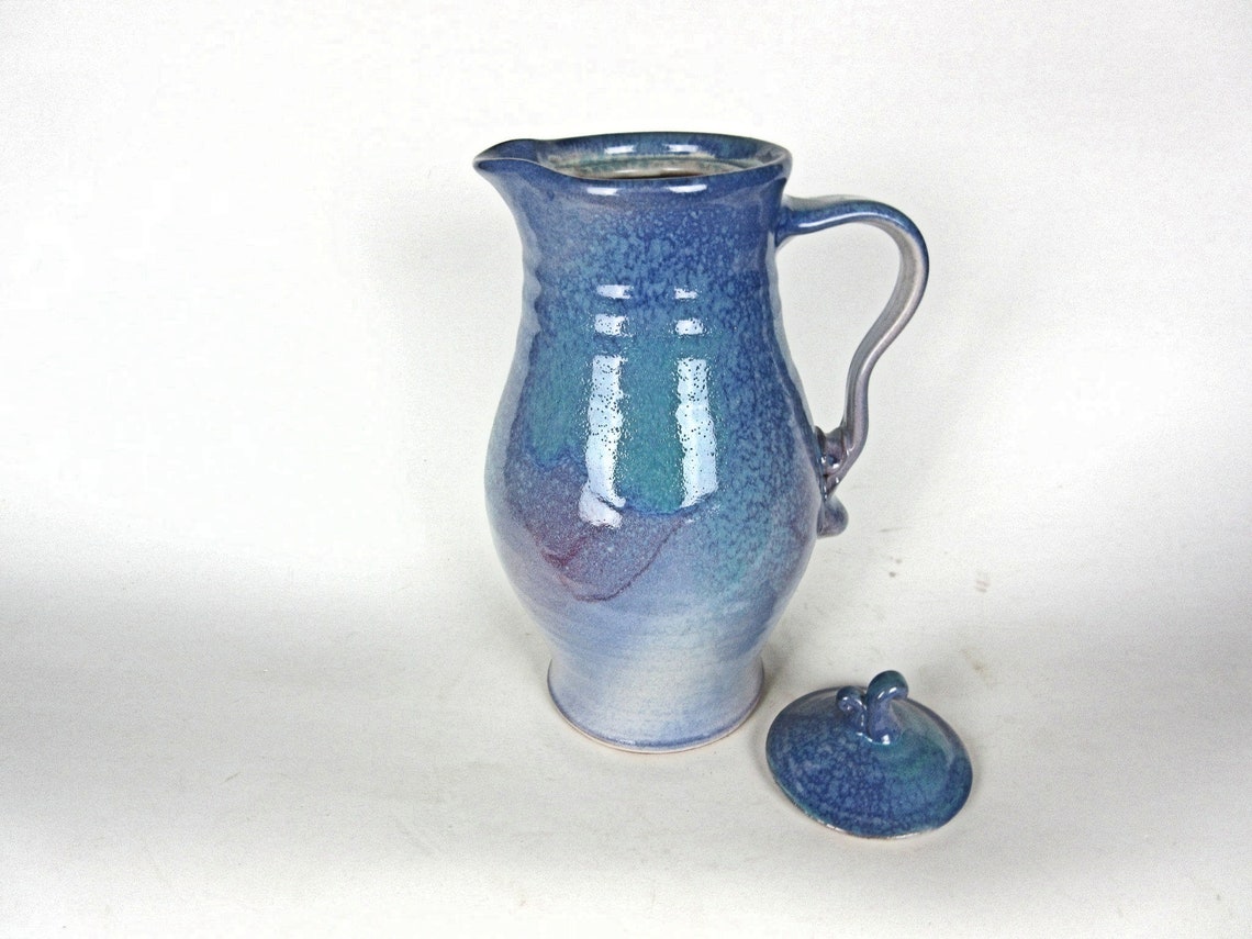Large ceramic pitcher with lid pottery pitcher for iced tea Etsy