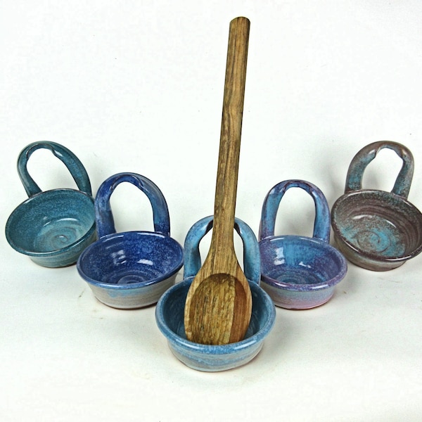 Ceramic Upright Spoon Rest, Handmade Pottery Standing Spoon Holder, Vertical Spoon Holder Dish, Ceramic Pottery Utensil Holder Kitchen Decor
