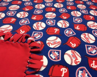 Philadelphia Baseball Fleece Blanket-No Sew Fleece Blanket-Large