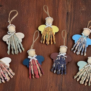 Angel Ornaments/ Clothespin Angels/ Primitive Angel/ Hanging Angel/ Angel Decor/ Christmas Ornament