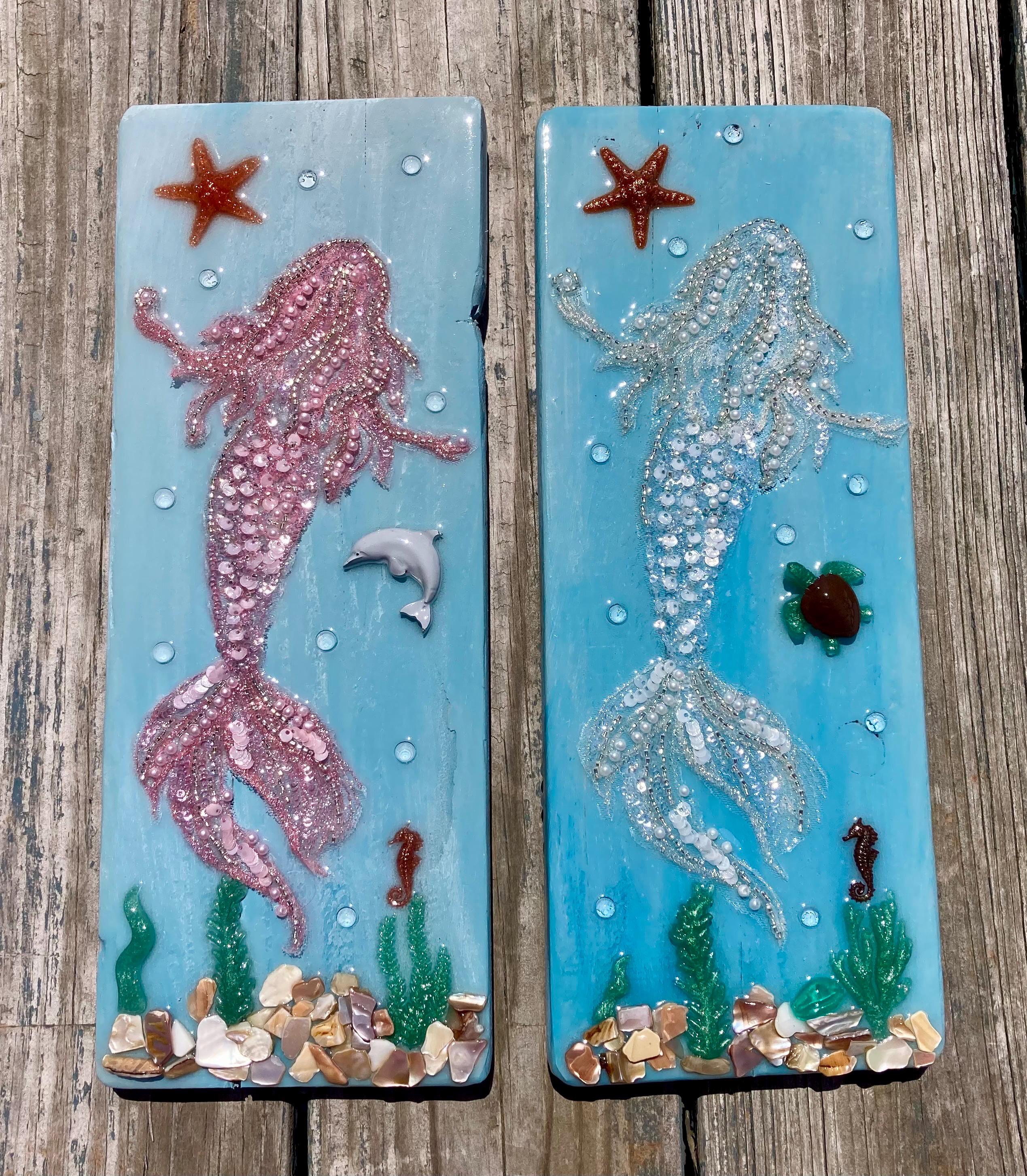 Mermaid Wall Art: Rustic Reclaimed Wood Coastal Decor - Etsy