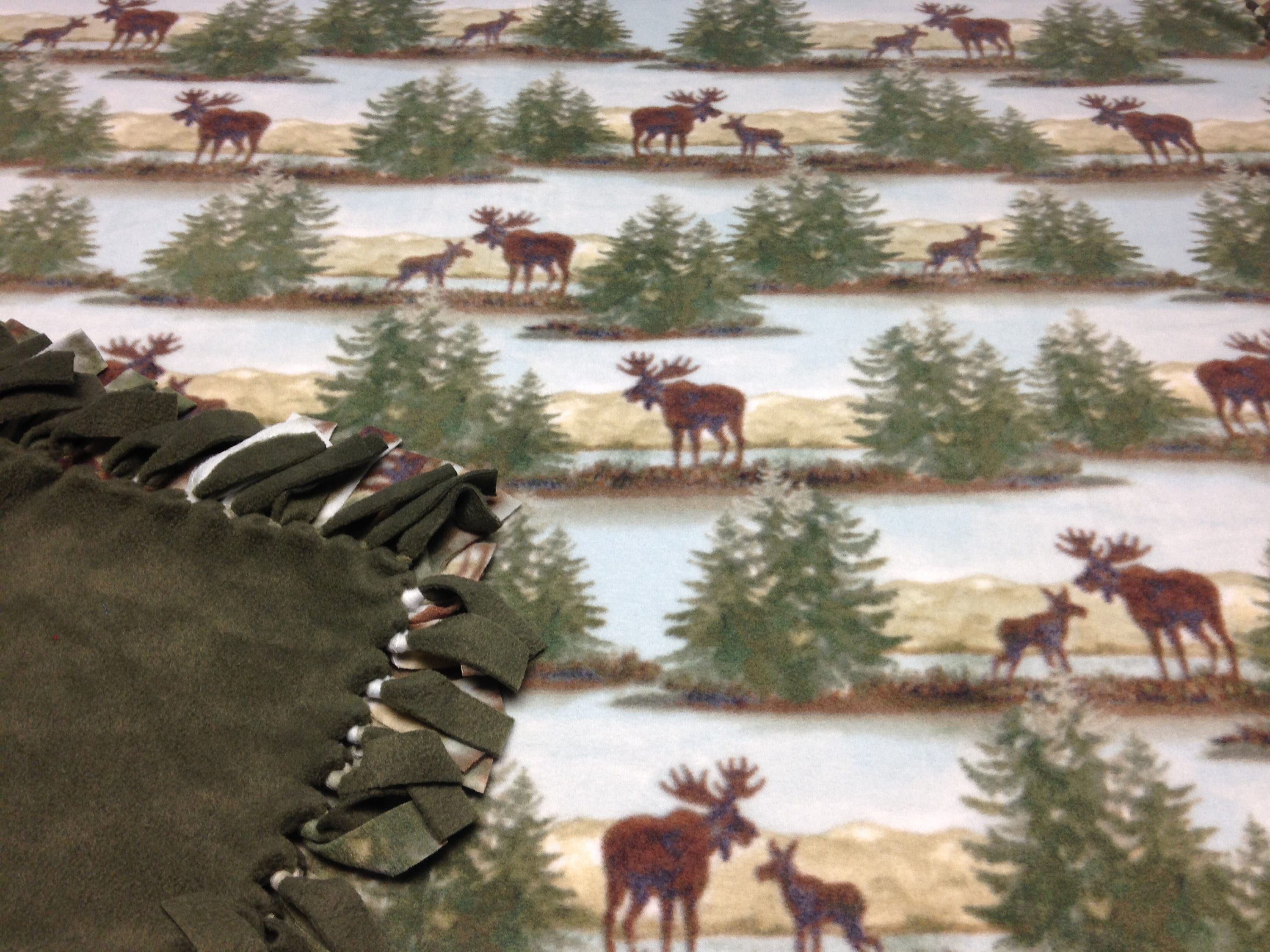 Moose Great Outdoors Fleece BlanketLarge Fleece BlanketNo Etsy