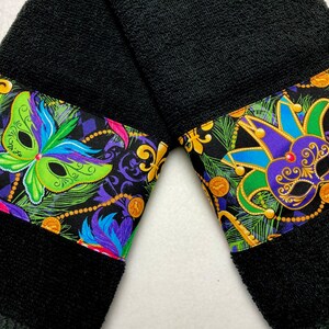 Party Hand Towel Set-Mardi Gras towels -Masked towels