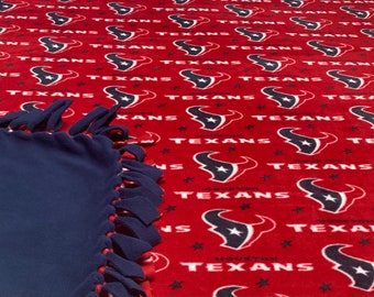 Houston Football Fleece Blanket-No Sew Fleece Blanket-Large