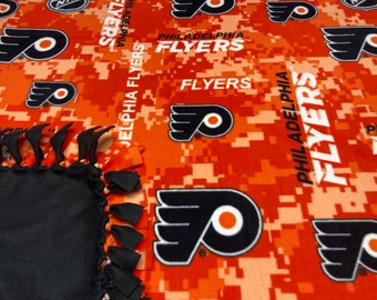 Philadelphia Hockey Fleece Blanket-No Sew Fleece Blanket-Large