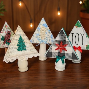 Spindle Wood Christmas Tree: Freestanding Winter Tier Tray Decor