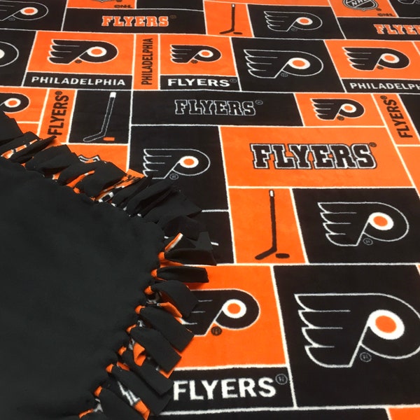 Philadelphia Hockey Fleece Blanket-No Sew Fleece Blanket-Large