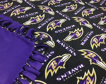 Baltimore Football Fleece Blanket-No Sew Fleece Blanket-Large