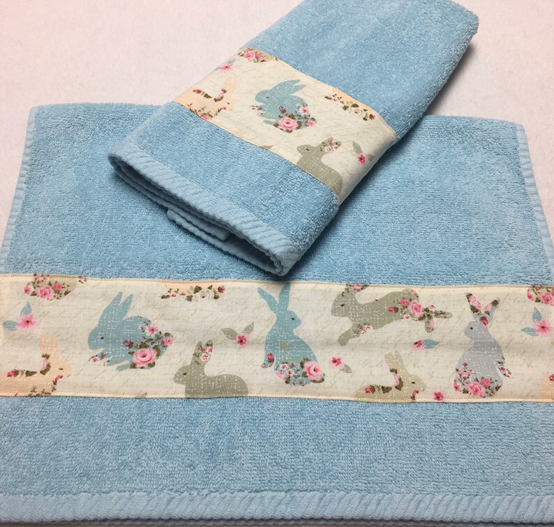 Lovely Bunnies Hand Towel Set Etsy