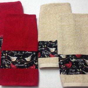 Winter Birds Hand Towel Set