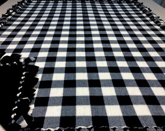 Buffalo Plaid Fleece Blanket-No Sew Fleece Blanket-Large