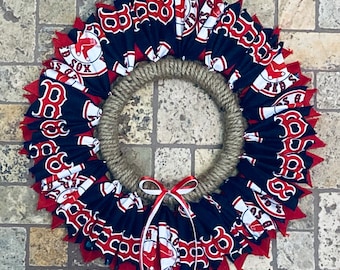 Red Sox, Wreath/ 15" Wreath/ Game Day decor/ Boston Red Sox Decor/ Baseball Wreath/ Baseball Decor