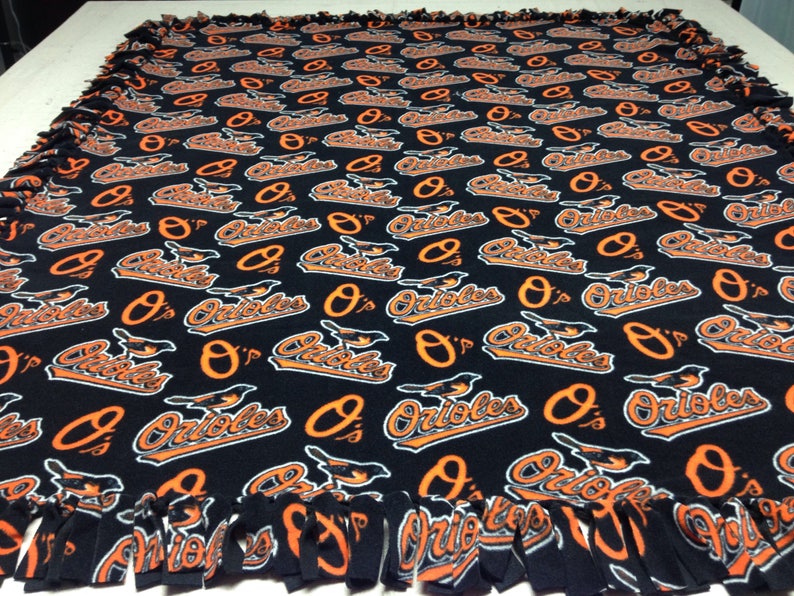MLB Baltimore Orioles Baseball Fleece BlanketNo Sew Fleece Etsy