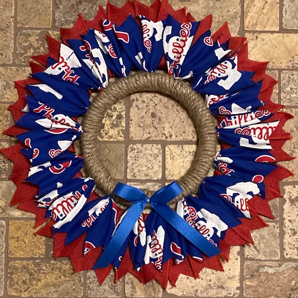 Phillies, Wreath/ 15" Wreath/Game Day decor/Philadelphia Phillies Decor/Baseball Wreath/Baseball Decor