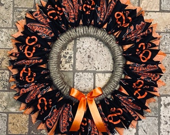 Orioles, Wreath/15" Wreath//Game Day decor/Baseball Wreath/Baseball Decor