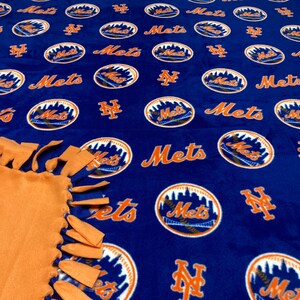 New York Baseball Fleece Blanket-No Sew Fleece Blanket-Large