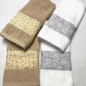 Winter Snowflakes Hand Towels/ Bath Towels/ Combo