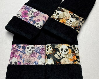 Skulls and Flowers Hand Towel Set