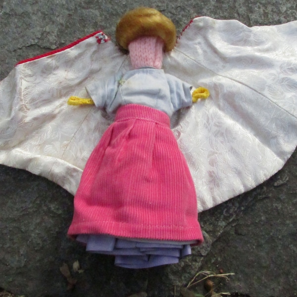 Vintage Doll Handmade Dress Cape Clothes 1960's Toy Imagination Game