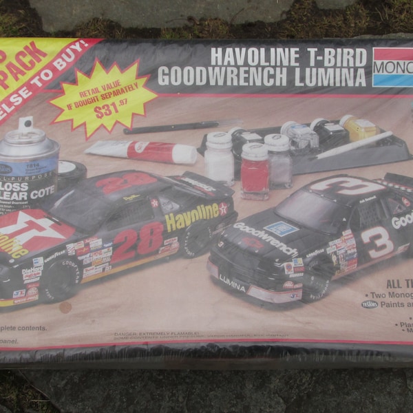 1992 NASCAR Model Car Set Davey Allison Dale Earnhardt 1:24 Scale NOS Garage Find