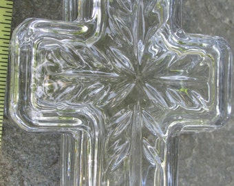 Mikasa Rejoice Collection Clear Crystal Cross Trinket Jewelry Box Vintage
