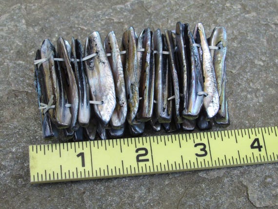 Ablone Shell Stretch Bracelet Statement Jewelry V… - image 2