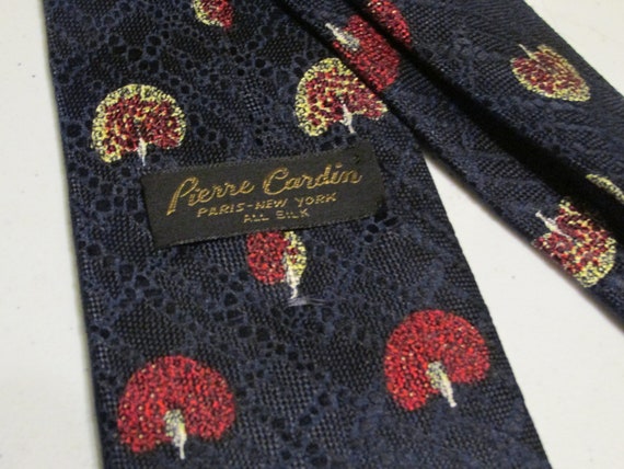 Vintage Men's Silk Neck Tie Pierre Cardin Trees B… - image 1