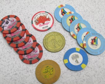 Choice Vintage Las Vegas Casino Chip: Golden Nugget, Flamingo Hilton, Treasure Island