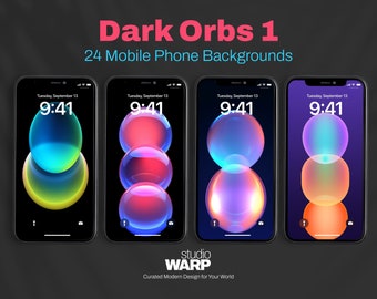 Dark Orb Series 1: 24 Bright Minimal Modern Wallpapers. Aesthetic, Minimal, Unique, Colorful, Vibrant. Aura, Future, Timeless, Classic.