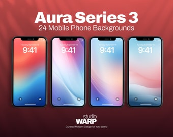 Aura Series 3: 24 Phone wallpapers, high resolution, iOS, Aesthetic Wallpaper, abstract, Digital Download, iPhone 15 pro, lock screen, aura