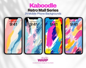 Retro Mall Series - Kaboodle: 24 Phone Wallpapers, Vintage, Retro, Vaporwave, Mall Shopping, Unique Wallpaper Set, Aesthetic, 1980's, 1990's