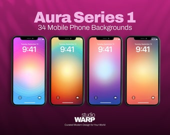 Aura Series 1: 34 Phone wallpapers, high resolution, iOS, Aesthetic Wallpaper, abstract, Digital Download, iPhone 15 pro, lock screen, aura