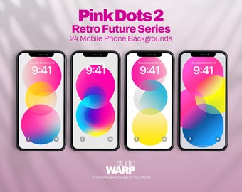 Pink Dots Series 2: 24 Phone wallpapers, high resolution, iOS, Aesthetic, Retro, Digital Download, iPhone 15 pro, lock screen, aura, circles