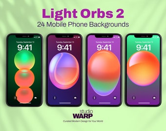 Light Orb Series 2: 24 Bright Minimal Modern Wallpapers. Aesthetic, Minimal, Unique, Colorful, Vibrant. Aura, Future, Timeless, Classic.