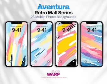 Retro Mall Series - Aventura: 24 Phone Wallpapers, Vintage, Retro, Vaporwave, Mall Shopping, Unique Wallpaper Set, Aesthetic, 1980's, 1990's