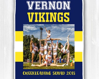 Custom School Spirit Blanket Cheer Blanket Football Blanket Personalized School Spirit Blanket Spirit Wear Fleece Throw School Team Blanket