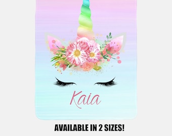 Personalized Unicorn Blanket Custom Unicorn Blanket Custom Unicorn Gift Custom Name Blanket Personalized Gift for Kids Unicorn Fleece Throw