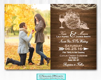 Wine Wedding Invitation DIY PRINTABLE Digital File or Print (extra) Vineyard Wedding Invitation Wine Invitation Vineyard Invitation Wood