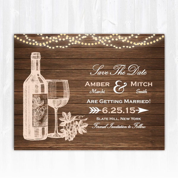 Winery Save The Date Magnet DIY Vineyard Save The Date Wine Save The Date Wood Winery Wedding Save The Date Wine Bottle Save The Date
