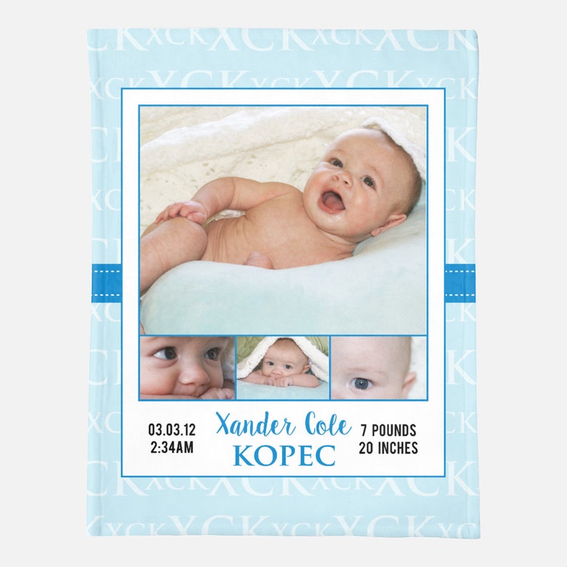 Photo Baby Blanket Custom Baby Blanket Custom Photo Baby Blanket Custom Baby Swaddle New Baby Photo Gift Custom Baby Gift Personalized Baby image 1