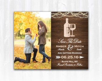 Winery Save The Date Magnet or Card or Digital File Vineyard Save The Date Wine Save The Date with Photo Wedding Save The Date