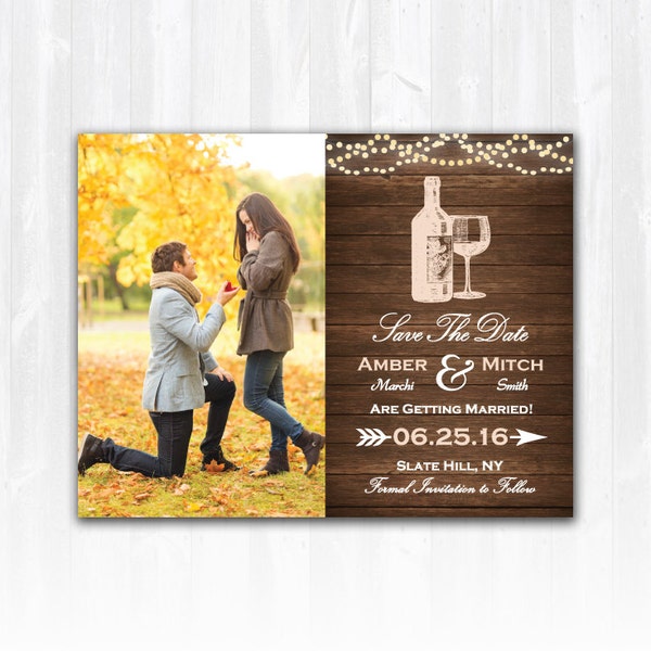 Winery Save The Date Magnet or Card or Digital File Vineyard Save The Date Wine Save The Date with Photo Wedding Save The Date