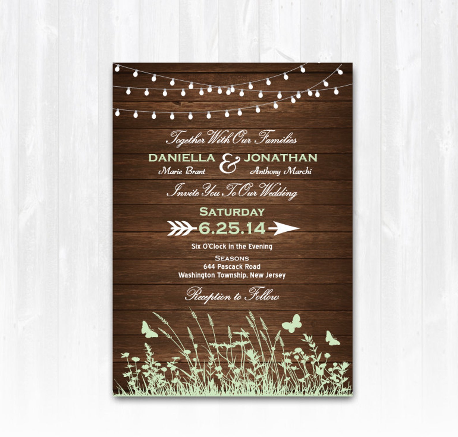 Rustic Wedding Invitation DIY PRINTABLE Digital File or Print - Etsy