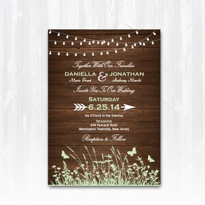 Rustic Wedding Invitation DIY PRINTABLE Digital File or Print (+) Garden Wedding Invitation Meadow Wedding Summer Wedding Invitation Spring