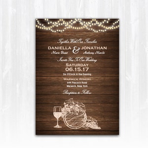 Wine Wedding Invitation DIY PRINTABLE Digital File or Print extra Vineyard Wedding Invitation Winery Invitation Wine Invitation Vineyard image 1