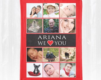 Custom Valentine's Day Blanket Personalized Valentine Photo Blanket for Mom Valentine's Blanket Custom Valentine's Day Gift for Mom