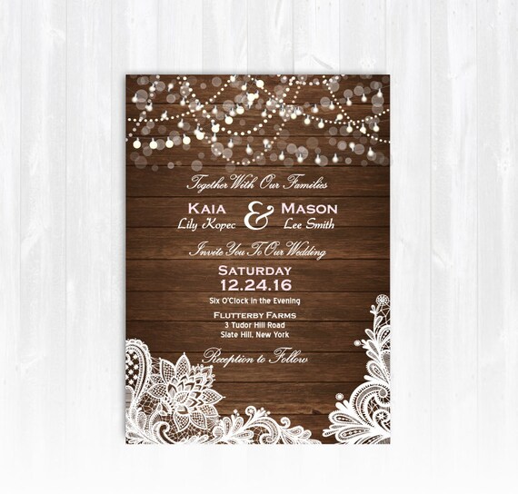 Vintage Lace Wedding Invitation Diy Printable Digital File Or Etsy