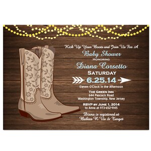 Cowgirl Boots Baby Shower Invitation DIY PRINTABLE Digital File or Print extra String Lights Baby Shower Invitation Country Baby Shower Bild 1