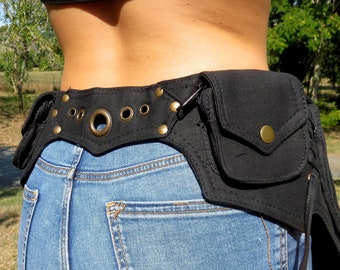 Zakriem, heuptas, heuptas, reisriem, Anjuna Star Black - Steampunk festival utility belt