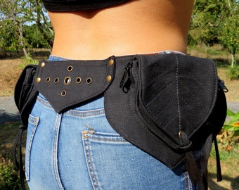 Cintura tascabile, cintura multiuso da festival, marsupio da viaggio, marsupio in tela di cotone, modello foglia